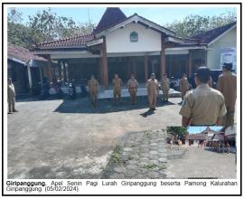 Apel Pagi Pemerintah Kalurahan Giripanggung dengan Pembina Lurah Giripanggung Ngadi